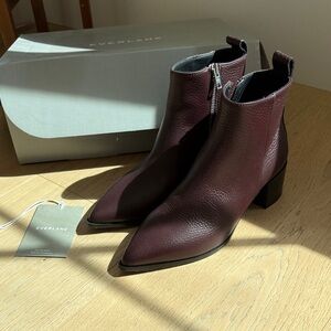 Everlane Burgundy Ankle Booties 5.5